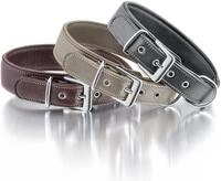Knuffelwuff 13991-005 Weiches Lederhalsband Hund Hundehalsband Glendale 38-45cm,