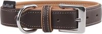Knuffelwuff Hundehalsband Leder Lederhalsband Hund weiches Leder Arcadia 29-36 Braun