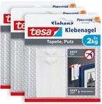 tesa Klebenagel f&uuml;r Tapeten und Putz 2kg im 3er Pack - Selbstklebende N&auml;gel f&uuml;r