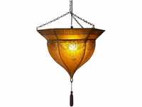 GURU SHOP Henna - Leder Deckenlampe/Deckenleuchte - Mali Gelb, 34x41x41 cm,