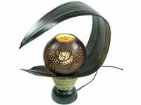 GURU SHOP Palmenblatt Tischlampe/Tischleuchte, in Bali Handgemacht aus...