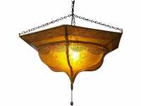 GURU SHOP Henna - Leder Deckenlampe/Deckenleuchte - Tuareg Gelb, 20x50x50 cm,