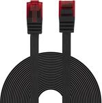 BIGtec Ethernet LAN Kabel 2m flexibles flaches Netzwerkkabel Patchkabel schwarz