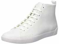 HUGO Herren High Top Sneaker, Leder, White100, 45 EU