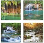 ARTLAND Wanddeko Leinwand Bilder Natur Set 4 tlg. je 30x30 cm Quadratisch...