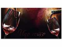 ARTland Glasbilder Wandbild Glas Bild einteilig 100x50 cm Querformat Rotwein...