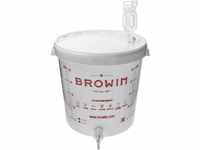Browin 340450 Gärbehälter 30 L mit Etikett, Ablasshahn und Gärröhrchen aus