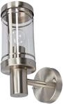 Lindby Edelstahl Wandlampe aussen, IP44 Wandleuchte silber Au&szlig;enbeleuchtung Wand Hof