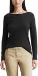 Marc O'Polo Damen Langarmshirt aus Bio-Baumwolle Unterziehshirt, Schwarz (Black), XXL