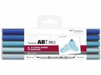 Tombow ABTP-5P-5, Alkoholbasierter Marker ABT PRO mit zwei Spitzen, Blue Colors, 1
