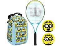 Wilson Tennisschläger Minions 2.0 Jr, Für Kinder, Aluminium, 21, Gelb/Blau