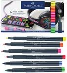 Faber-Castell - Neon Marker Layoutmarker Set, 6 Farben