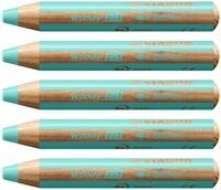 STABILO - Buntstift, Wasserfarbe & Wachsmalkreide - woody 3 in 1 | 5er Pack,