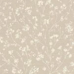 Beige Blumentapete auf Vlies mit Leinen-Optik aus der Kollektion Country Charme -