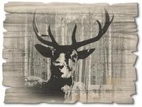 ARTland Wanddeko Bild aus Holz Holzbild vintage Deko 40x30 cm Querformat Natur...