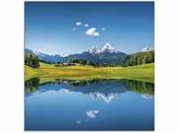 Glasbilder Wandbild Glas Bild einteilig 20x20 cm Quadratisch Alpen Berge...