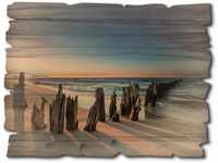 ARTland Wandbild aus Holz Shabby Chic Holzbild 40x30 cm Rechteckig Landschaft...