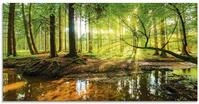 ARTland Wanddeko Glasbilder Wandbild Glas Bild einteilig 100x50 cm Querformat Wald