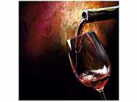 ARTland Glasbilder Wandbild Glas Bild einteilig 20x20 cm Quadratisch Rotwein...