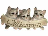 OF Verschiedene Gartenfiguren Willkommen Schild - Deko Figuren Hunde, Katzen,