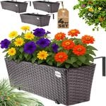 Casaria&reg; Blumenkasten 4er Set 11 Liter Montagehalterung Indoor Outdoor