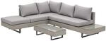 Outsunny Polyrattan-Lounge-Set 3-TLG. Couchtisch Beistelltisch Wetterbest&auml;ndig Grau
