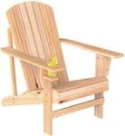 Outsunny Adirondack-Gartenstuhl Holz Adirondack Stuhl Becherhalter Natur 
