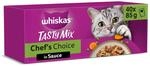 WHISKAS TASTY MIX Nassfutter in Sauce f&uuml;r Katzen 40 x 85g Chef&rsquo;s Choice