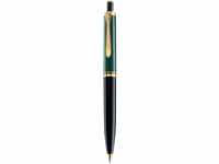 Pelikan Kugelschreiber Souverän 400, Schwarz-Grün, hochwertiger Druckkugelschreiber