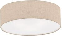 meineWunschleuchte Runde Deckenleuchte mit Lampenschirm aus Leinen in Beige, &Oslash; 40cm