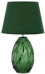 Pauleen 48156 Crystal Velvet Tischleuchte Stoffschirm Samt Tischlampe aus Glas Gr&uuml;n