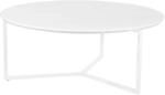 FineBuy Design Couchtisch 80 cm Rund Wei&szlig; Matt lackiert, Moderner Wohnzimmertisch
