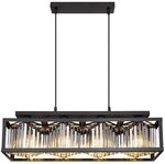 Kristall Pendelleuchte H&auml;ngelampe Wohnzimmer modern H&auml;ngeleuchte Esstisch schwarz 4