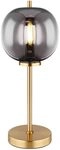 GLOBO Ausgefallene Tischlampe BLACKY mit Rauchglas Lampenschirm &Oslash; 18,5cm,...