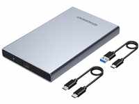 GRAUGEAR USB Type-C Aluminium Gehäuse für 2,5 Zoll SATA SSD/HDD -...