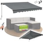 Juskys&reg; Gelenkarmmarkise 250 x 200 cm, UV40+ & wasserabweisend, mit Kurbel &