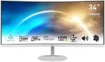 PRO MP341CQWDE B&uuml;romonitor 34 Zoll UWQHD 3440x1440 1500R Curved Panel, 100Hz