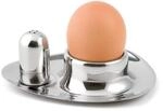 Weis Eierbecher Set mit Streuer Edelstahl Silber, Ma&szlig;e: 11,9cm x 10,5cm x 4,2cm,