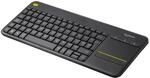 Logitech K400 Plus Kabellose TV-Tastatur mit Touchpad, 2.4 GHz Verbindung via