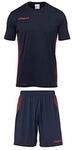 Uhlsport Herren Herren Trikot&Shorts Set Score Kit, Marine/Fluo rot, XXL, 100335110
