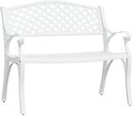 vidaXL Gartenbank 102 cm Aluminiumguss Wei&szlig;