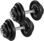 MOVIT&reg; Kurzhantel PRO Set, Gusseisen Hantel, 2x 20kg, Stange 30mm Standardnorm,