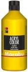 Marabu 12010075019 - Acryl Color gelb 500 ml, cremige Acrylfarbe auf Wasserbasis,