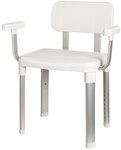 Weinberger Duschhocker h&ouml;henverstellbar 43-53 cm mit R&uuml;ckenlehne & Armlehnen 
