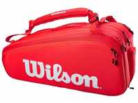 WILSON Unisex-Erwachsene Super Tour 15 Stück Tasche, Rot/Weiß