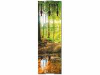 ARTLAND Wandgarderobe Holz mit 5 Haken 45x140 cm Design Garderobe mit Motiv...