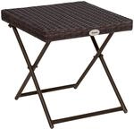 Outsunny Polyrattan Beistelltisch Gartentisch klappbar Couchtisch Gartenm&ouml;bel
