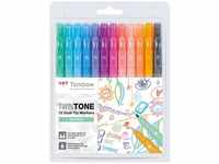Tombow WS-PK-12P-2 Twintone Marker Set 12-Pack, Dual-Tip, Pastel, bunt