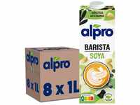 Alpro Barista Sojadrink, 8x1L haltbar | Pflanzlicher Drink, Aufschäumbar im Kaffee