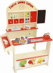 roba 92802, roba Kaufladen 'Tante Emma', Holz natur, mit Theke, Tafel, Seitentheke &